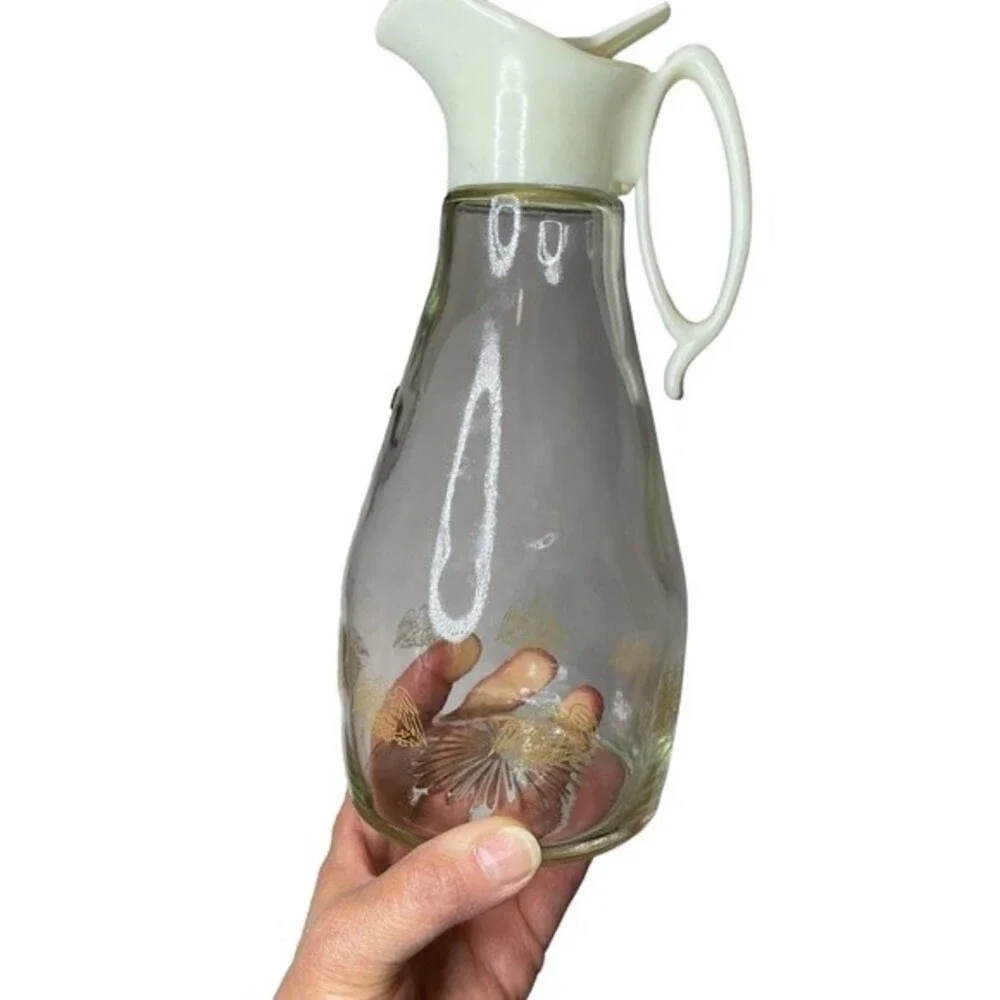 Vintage 1976 Log Cabin Bald Eagle Motif Glass Syrup Pitcher